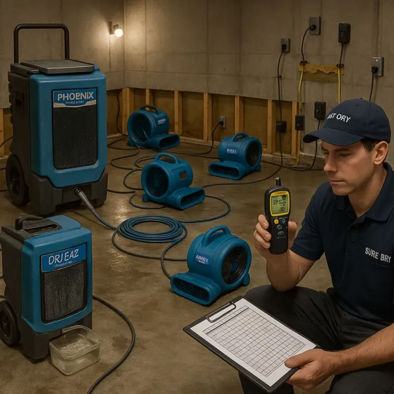 Structural Drying and Dehumidification process in Lino Lakes, MN